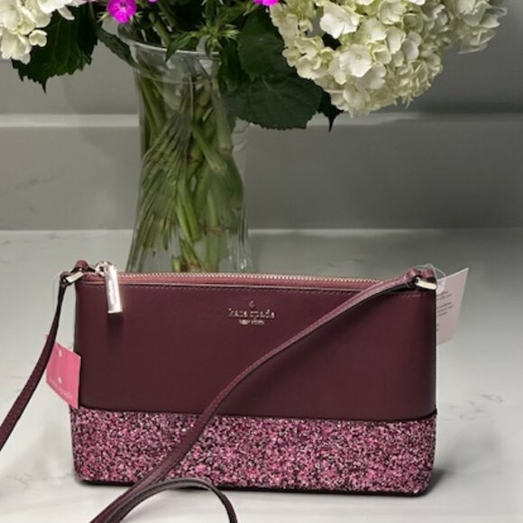 kate spade Handbags - Kate Spade Greta Court Ramey Cherrywood Glitter Shoulder/Crossbody Bag NWT!
